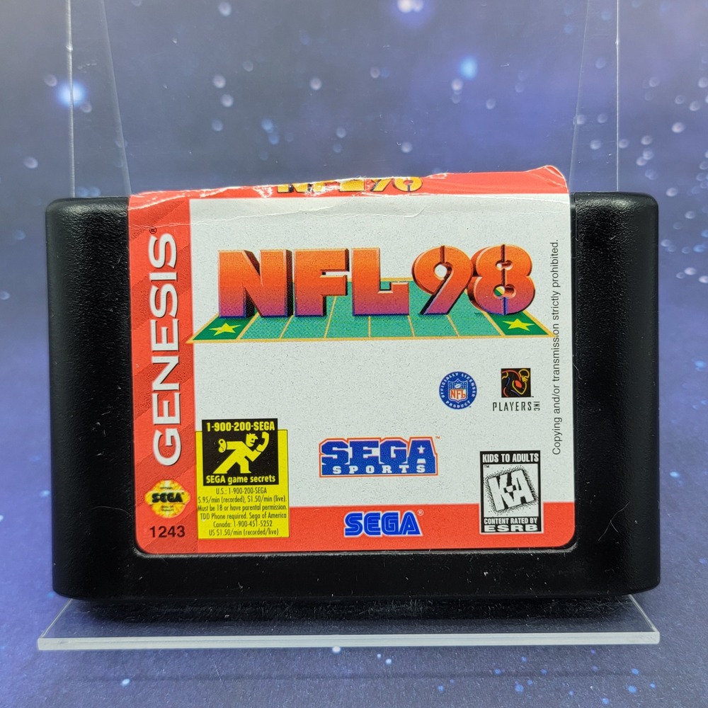 NFL 98 Sega Genesis Game Cartridge Sega Sports 1243 NFLPA Football